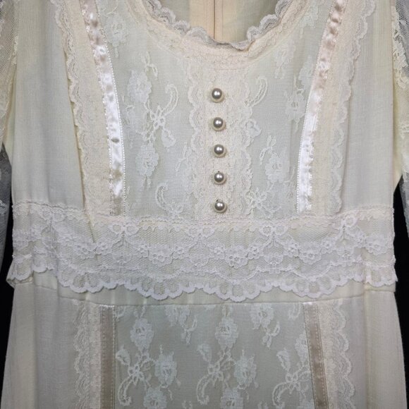 Vintage 1970s Gunne Sax by Jessica McClintock Lace Maxi Dress 5 - Picture 4 of 16